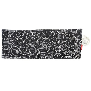 Husa Roll Wrap pentru creioane / pensule, 48 pozitii, bumbac, culoare alb / negru - Img 2