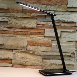 Lampa Unilux LED Linka pentru birou, comutator tactil, port USB, baza de incarcare wireless, culoare negru - Img 2