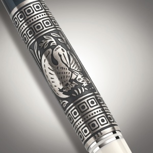 Stilou Editie Speciala Toledo® White M910, penita EF aur 18k, manson argint masiv, gravat manual - Img 3