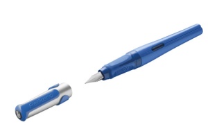 Stilou Pelikano, penita L pentru stangaci, grip ergonomic, culoare albastru