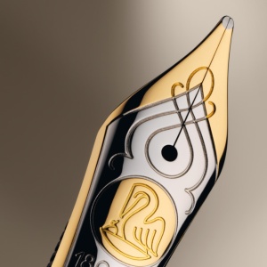 Stilou Souverän® Black M400, penita M aur 14k, accesorii placate aur 24k - Img 6