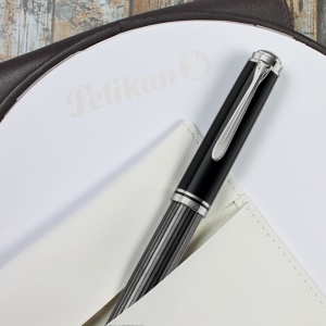 Stilou Souverän® Stresemann M805, penita F aur 18k, accesorii placate paladiu - Img 4