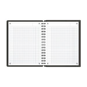 Agenda organizator Oxford International Meeting Book, A5+ 80 file, hartie Optik 90g/mp, spira dubla, scribzee, patratele, culoare gri - Img 5