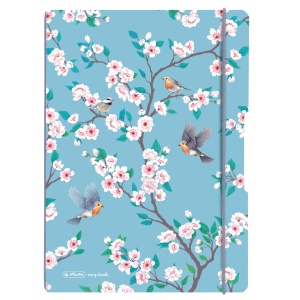 Caiet my.book flex A4, 2x40 file, dictando+patratele, motiv Ladylike Birds