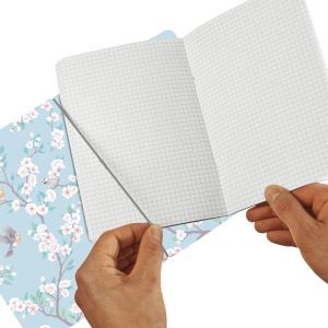 Caiet my.book flex A4, 2x40 file, dictando+patratele, motiv Ladylike Birds - Img 3