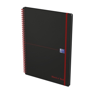 Caiet Oxford Black n' Red A4 70 file, coperta PP, spira dubla, scribzee, inchidere elastic, dictando - Img 2