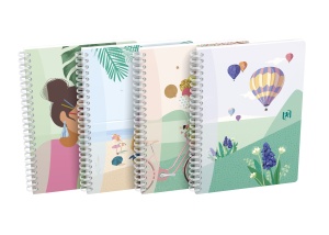 Caiet Oxford Horizons, A5 60 file, hartie Optik 90g/mp, spira dubla, scribzee, patratele, diverse motive - Img 1