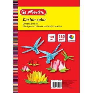 Carton color A4, 160 g, top 100, 10 culori