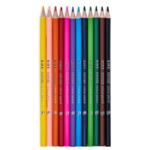 Creioane colorate rotunde Oxford Kids, mina 3 mm, set 12, diverse motive - Img 7