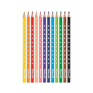 Creioane colorate triunghiulare Silverino, mina 3 mm, set 12 - Img 2