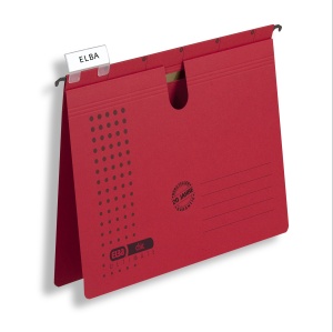 Dosar suspendat cu sina Elba A4, carton 240g/mp, capacitate 200 file, culoare rosu