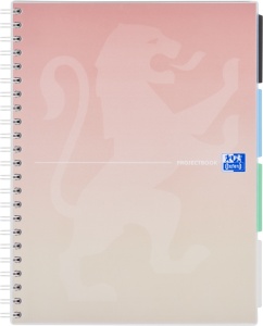 Oxford Project Book, A4 80 file, hartie Optik 90g/mp, spira dubla, scribzee, patratele, gradient pastel mix culori - Img 3