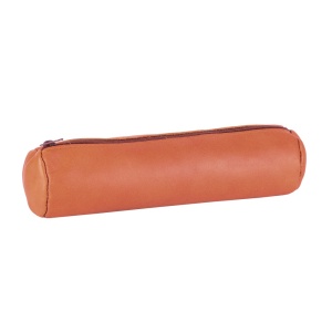 Penar tip etui rotund Oxford, piele, caramel