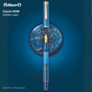 Stilou Editie Speciala Golden Lapis Classic M200, penita F placata aur