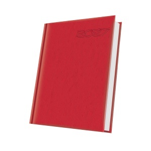 Agenda datata 2027 Premium Deluxe Arno, format A5, 352 pagini, culoare rosu cu margine aurie