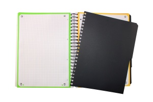 Agenda organizator Oxford Touch Project Book, A4+ 120 file, hartie Optik 90g/mp, spira dubla, scribzee, whiteboard si separatoare repozitionabile, maro - Img 5