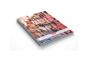Caiet A5 cu spira, 100 file, patratele, motiv Enjoy Life - Img 3