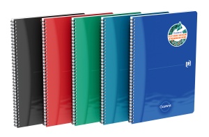 Caiet organizator Oxford Office Oceanis, A4 90 file, hartie Optik 90g/mp, spira dubla, scribzee, patratele, diverse culori - Img 1