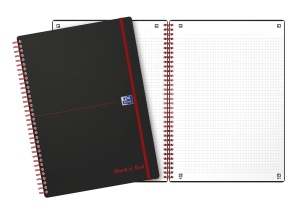 Caiet Oxford Black n' Red A4 70 file, coperta PP, spira dubla, scribzee, inchidere elastic, patratele - Img 3