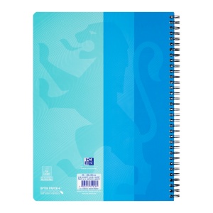 Caiet Oxford Touch Duo, A4+ 80 file, hartie Optik 90g/mp, spira dubla, scribzee, dictando+patratele, culoare albastru/aqua - Img 3