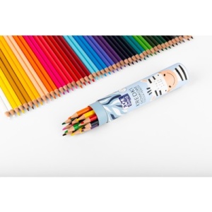 Creioane colorate rotunde Oxford Kids, mina 3 mm, set 12, diverse motive - Img 8