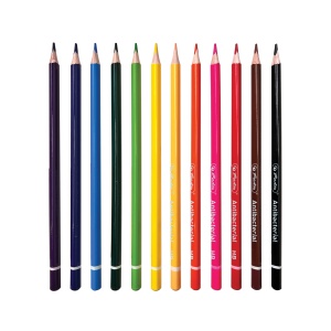 Creioane colorate triunghiulare, bacteriostatice, mina 3 mm, set 12 - Img 2