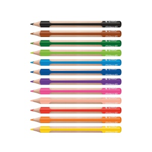 Creioane colorate triunghiulare Griffix, mina 4 mm, set 12 culori, blister - Img 2