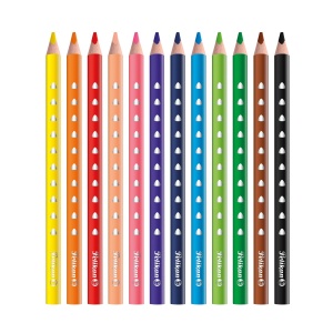 Creioane colorate triunghiulare groase Silverino, mina 3 mm, set 12 - Img 2