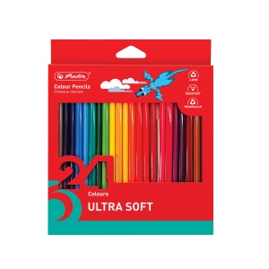 Creioane colorate triunghiulare Ultrasoft, mina 3.3 mm, set 24