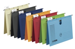 Dosar suspendat cu sina Elba A4, carton 240g/mp, capacitate 200 file, culoare rosu - Img 2