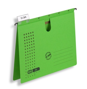 Dosar suspendat cu sina Elba A4, carton 240g/mp, capacitate 200 file, culoare verde - Img 1