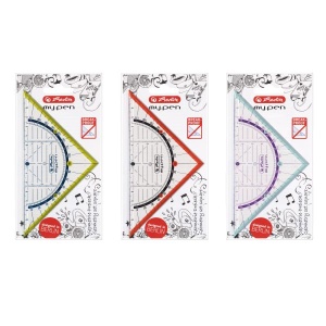 Echer/raportor my.pen, 16 cm, diverse culori
