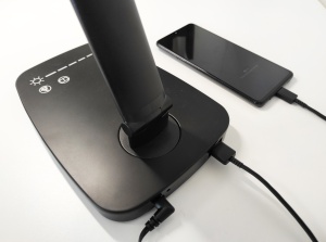 Lampa Unilux LED Twist pentru birou, reglabila, cap rotativ +/-180°, brat ajustabil la 150°, baza rotativa la 170°, 2 comutatoare tactile, port USB, culoare negru - Img 5
