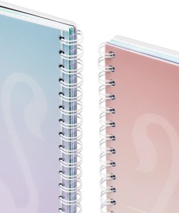 Oxford Project Book, A4 80 file, hartie Optik 90g/mp, spira dubla, scribzee, patratele, gradient pastel mix culori - Img 4