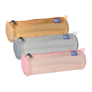 Penar tip etui rotund Oxford Glitter, diverse culori