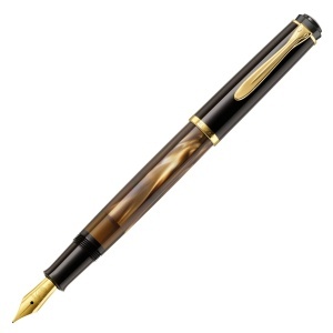 Stilou Classic Brown Marbled M200, penita F aur 24k, accesorii placate aur 24k - Img 3