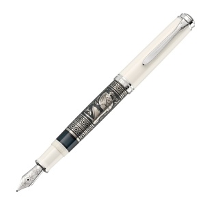 Stilou Editie Speciala Toledo® White M910, penita EF aur 18k, manson argint masiv, gravat manual - Img 5