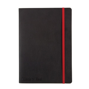 Agenda nedatata Oxford Black n' Red A5 72 file, coperta piele eco, dictando