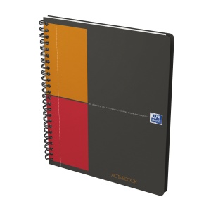 Agenda organizator Oxford International Active Book, A5+ 80 file, hartie Optik 90g/mp, spira dubla, scribzee, patratele, culoare gri - Img 2