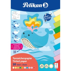 Bloc hartie color pentru activitati creative, 23 x 33 cm, 20 file, 10 culori, motiv Summer