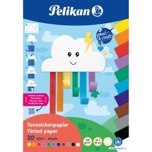 Bloc hartie color pentru activitati creative, 23 x 33 cm, 20 file, 11 culori, motiv Rainbow