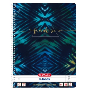 Caiet A4 cu spira, 80 file dictando, motiv New Batik Fearless