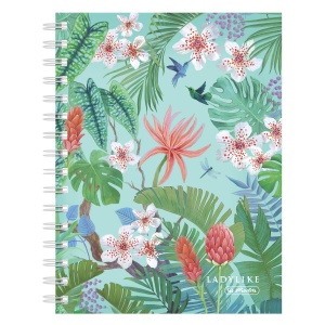 Caiet A5 cu spira, 100 file patratele, motiv Ladylike Jungle