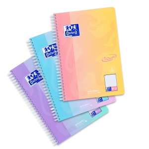 Caiet Oxford Touch Pastel Duo B5 80 file, hartie Optik 90g/mp, scribzee, punctat, mix culori