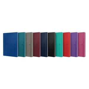 Caiet premium cu elastic Oxford Signature, B5 80 file, hartie Optik 90g/mp, scribzee, patratele, diverse culori - Img 1