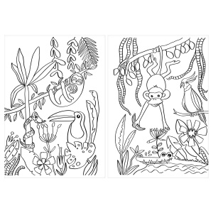 Carte pentru activitati creative cu stickere, motiv Jungle, format A4 32 file, FSC - Img 7