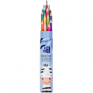 Creioane colorate rotunde Oxford Kids, mina 3 mm, set 12, diverse motive - Img 3