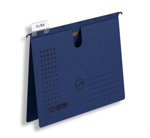 Dosar suspendat cu sina Elba A4, carton 240g/mp, capacitate 200 file, culoare albastru inchis