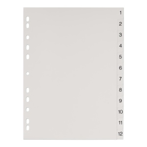 Index plastic numeric Oxford A4 1-12, 12 file/set, culoare alb - Img 4