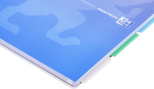Oxford Project Book, A4 80 file, hartie Optik 90g/mp, spira dubla, scribzee, patratele, gradient classic mix culori - Img 7